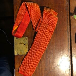 Peter Miller Orange Silk textured tie
